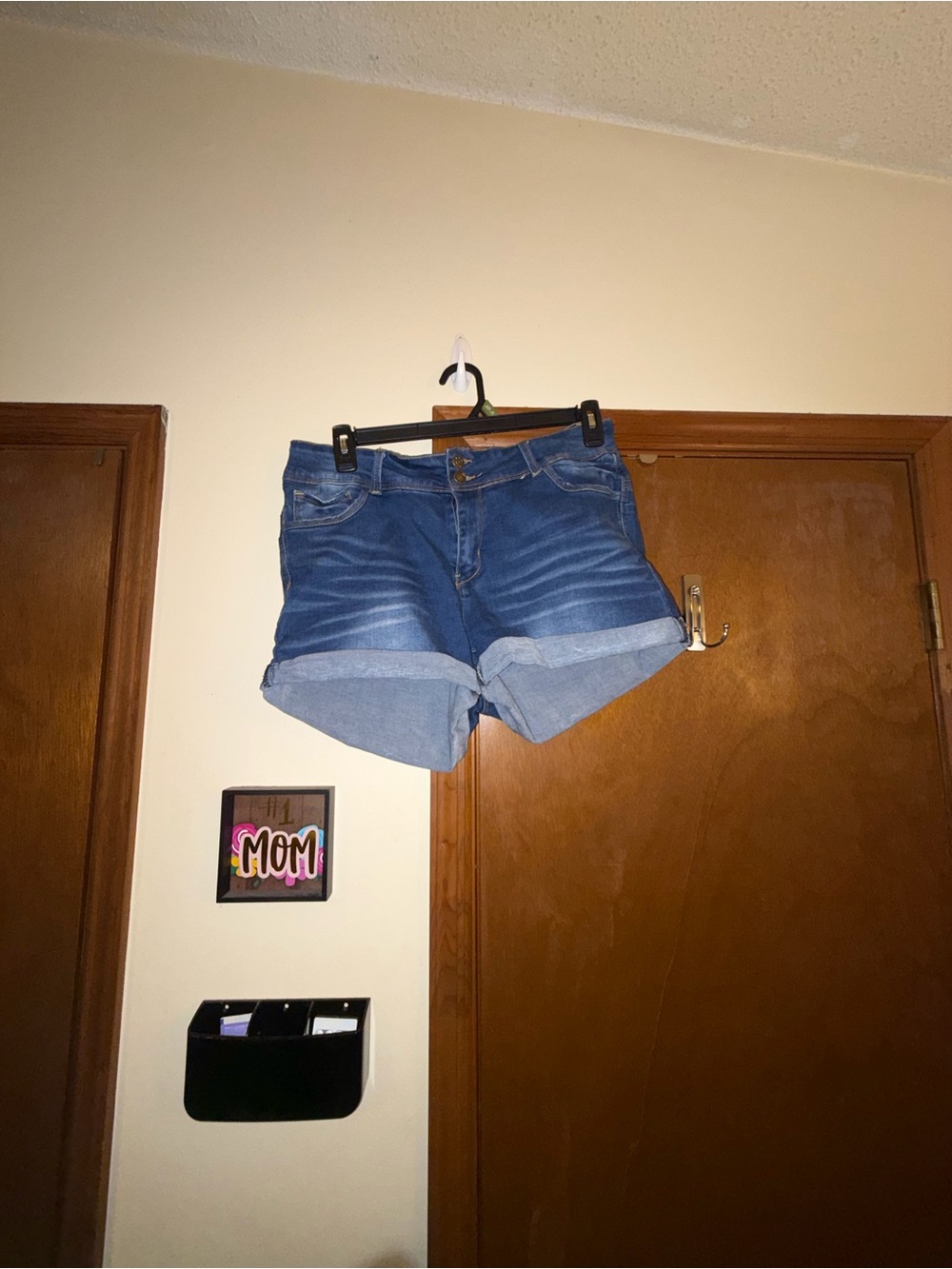 Wax Jean Women's Cuffed Denim Shorts - Blue
